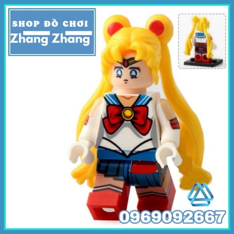 Xếp hình Thủy thủ mặt trăng Sailor Moon xinh đẹp cùng Tuxedo mặt nạ Chiba Mamoru Lego Minifigures WM6035