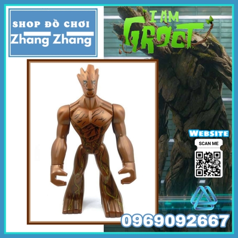 Xếp hình Groot Guardian of the Galaxy Siêu anh hùng Marvel Bigfigures Lego Minifigures Decool 0198