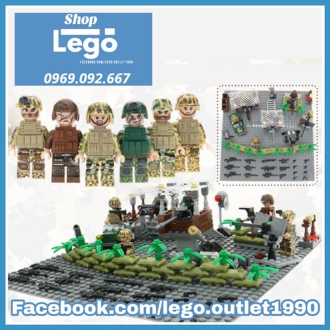 Xếp hình doanh trại quân đội lính biệt kích Lego Minifigures Decool 2115 2120