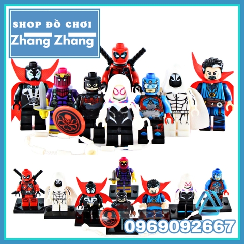 Xếp hình Moon Knight, Atom, Spider-gwen, Dortor Strage siêu anh hùng Marvel Lego Minifigures POGO Pg8014