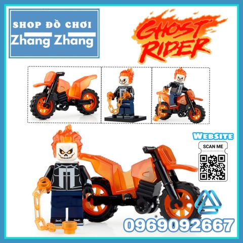 Xếp hình Ghost Rider Red Hood Danny Ketch The Caretaker Robbie Reyes Alejandra Jones Lego Minifigures Kopf KF6120