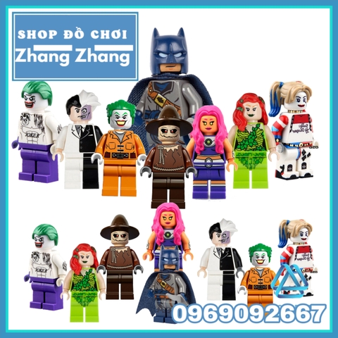 Xếp hình Batman Joker Harley Quinn Two Face Starfire Poison Ivy ScareCrow Lego Minifigures POGO PG8013