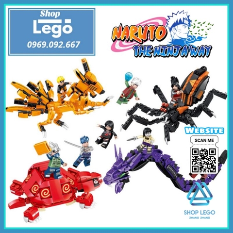 Xếp hình Naruto và các linh thú Orochimaru Sasuke và Jiraiya Kakashi Uchiha itachi Gaara Lego Minifigures PRCK 79619