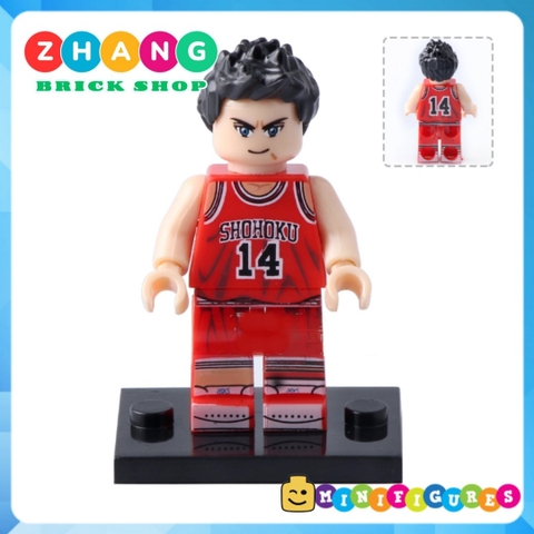Xếp hình Bóng rổ Slam Dunk Hanamichi - Akagi - Miyagi - Rukawa - Haruko - Ayako Lego Minifigures POGO PG8092