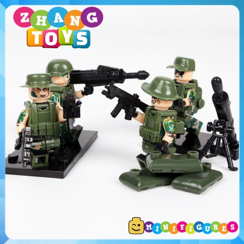 Xếp hình đặc nhiệm Biệt kích rừng Swat Alpha Spetsnaz Nga Mỹ Full vũ khí phụ kiện Lego Minifigures Tbstoys Tbs75-80