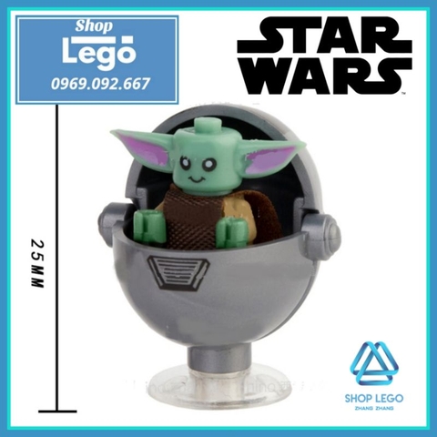 Xếp hình Star Wars bé Baby Yoda tặng kèm kén xám Lego Minifigures WM930