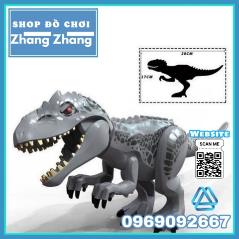 [28 cm] Xếp hình khủng long Gray Tyrannosaurus Jurassic Park trong công viên kỷ jura Lego Minifigures 33060-25