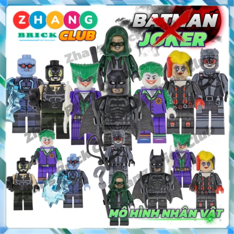 Xếp hình Batman : Arkham Harleen Victor Fries Quinzel Joker Reddier Catwoman Bane Lego Minifigures Pogo PG8186