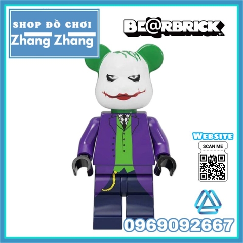 Đồ chơi xếp hình Bearbrick Gấu bụng phệ Spider-Man - Joker - Stitch - Bape - Iron man Minifigures Kopf BLX3033