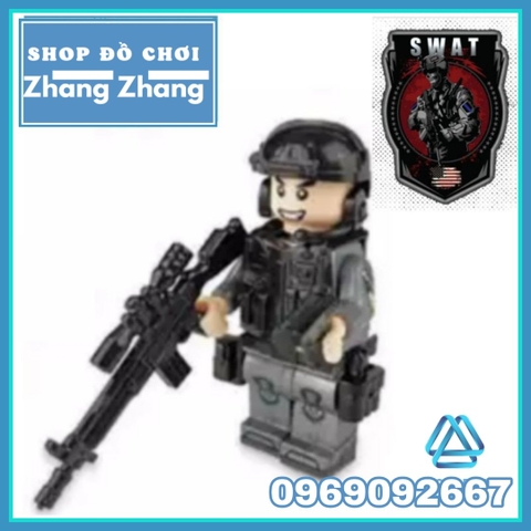 Xếp hình lực lượng đặc nhiệm phản ứng nhanh SWAT Mỹ đầy đủ phụ kiện Lego Minifigures 820024 no.820024