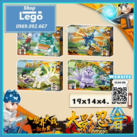 Xếp hình linh thú Gamahiro - Shichibi-Chomei - Gobi-Kokuo - Rokubi-Raijuu trong Naruto Lego Minifigures PRCK 69617