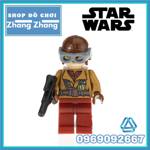 Đồ chơi Xếp hình Star Wars Skywalker - Han Solo - Yoda Admiral  - Rebellion - Sabine - Rose - Jabba Minifigures POGO PG8115