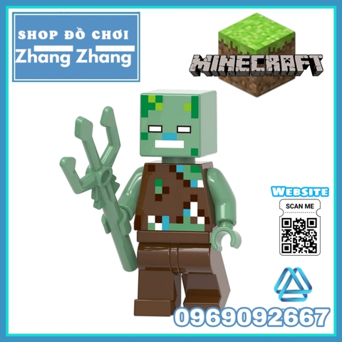 Xếp hình các nhân vật Minecraft - Desert Villager - Drowned - Husk Lego Minifigures Xinh X0310