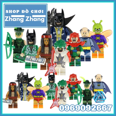 Xếp hình Batman Green Arrow Joker Apache Crazy Quilt Killer Moth Gotham Lego Minifigures POGO PG8110