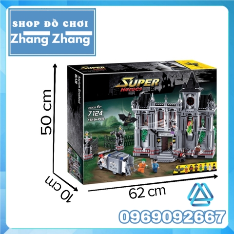 [1619 hình] Xếp hình nhà thương điên Arkham - The Arkham Asylum Breakout Lego Minifigures Decool 7124 Lepin 07044