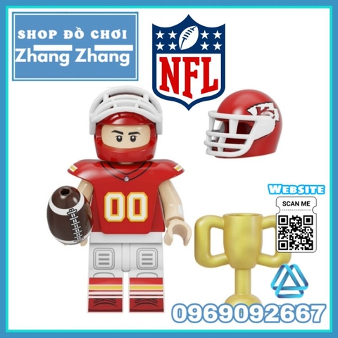 Đồ chơi xếp hình Cầu thủ bóng bầu dục Mỹ Batch of NFL Minifigures Kopf KF6139