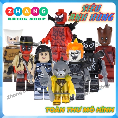 Xếp hình Deadpool - Wolverine - Groot - Rocket Raccoon - Carnage Lego Minifigures POGO PG8159