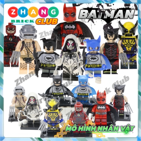 Xếp hình Lego Người Sói Wolverine Batpool Spider Gwen Flash Batmite Ninja Strike Weapon-X Lego Minifigures Pogo Pg8147