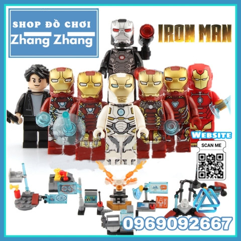 Xếp hình Người sắt Iron man Tony Stark Avengers Marvel nhà máy Lego Minifigures SY1121