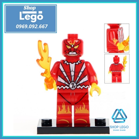 Xếp hình Forge - Domino - Omega Red - Sunfire - Radioactive Man- Pyro- Ripclaw- Union Jack Lego Minifigures POGO PG8082