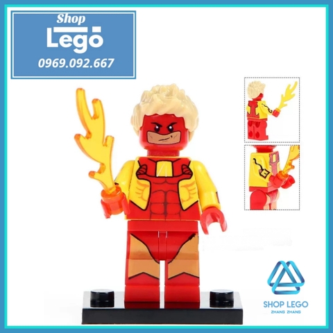 Xếp hình Forge - Domino - Omega Red - Sunfire - Radioactive Man- Pyro- Ripclaw- Union Jack Lego Minifigures POGO PG8082