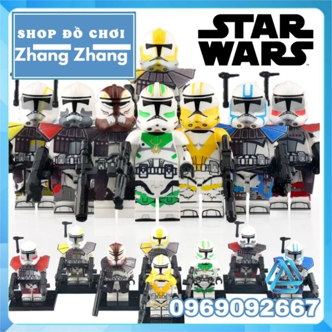 Đồ chơi xếp hình Star Wars Chiến tranh giữa các vì sao ARC Commander Colt Commander Wolffe Minifigures Xinh X0333
