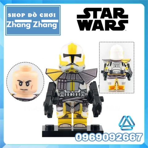 Đồ chơi xếp hình Star Wars Chiến tranh giữa các vì sao ARC Commander Colt Commander Wolffe Minifigures Xinh X0333