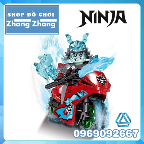 Đồ chơi xếp hình xe đua kèm Kai Nya - Jay Lloyd - Cole Zane - General Vex - Ice Empere Ninja Minifigures PRCK 61082