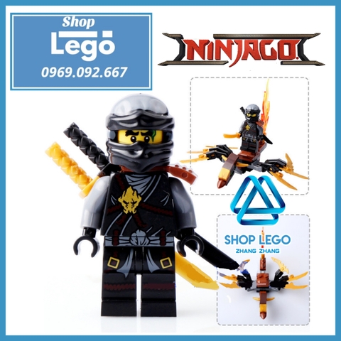 Xếp hình Ninjago Jay Lloyd Kai Cole Zane Stone Scout Chop rai Cryptor tặng kèm Rồng bay Lego Minifigures SY626