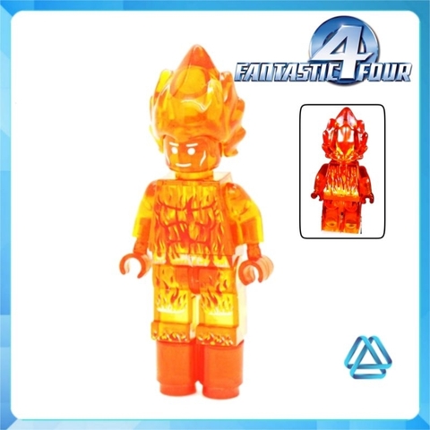 Đồ chơi xếp hình Fantastic 4 bộ tứ siêu đẳng Dortor Doom Pyro Spider Man Human Touch The Thing Minifigures Jinrun JR136