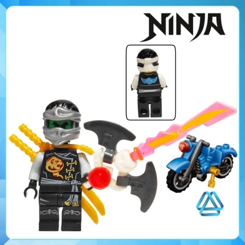 Đồ chơi xếp hình Ninjago và xe máy Zay Zane - Kai Cyren - Cole Lloyd - Nadakhan Nya Minifigures Jinrun JR791