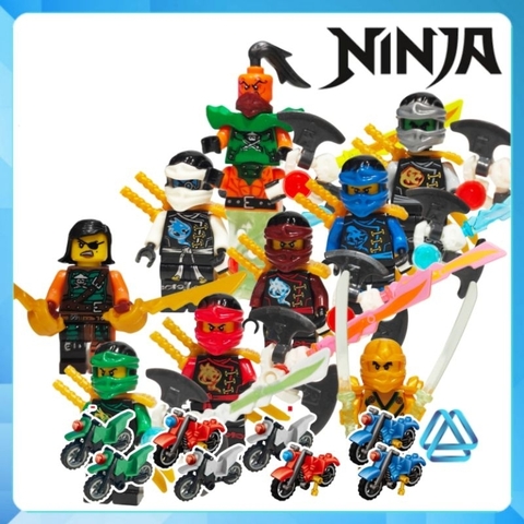 Đồ chơi xếp hình Ninjago và xe máy Zay Zane - Kai Cyren - Cole Lloyd - Nadakhan Nya Minifigures Jinrun JR791