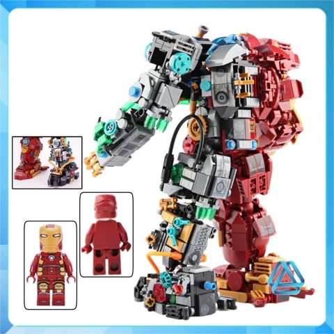 Đồ chơi xếp hình Hulkbuster trong người sắt Iron Man phiên bản lai người khổng lồ xanh Minifigures LW2081