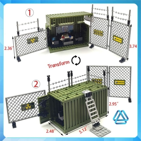 Đồ chơi xếp hình Trại dã chiến tác chiến điện tử quân đội cảnh sát Minifigures J775