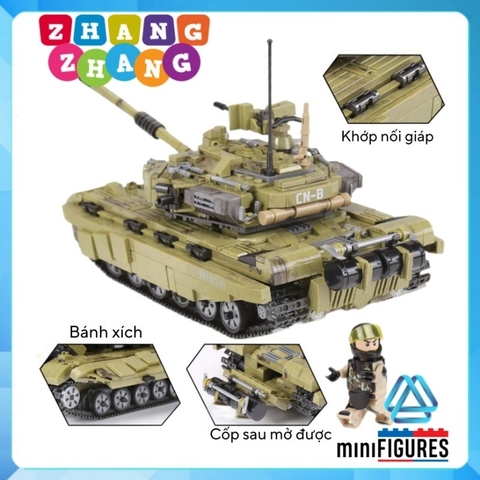 Đồ chơi xếp hình xe tăng T90 Tank Scorpio Decepticon Tank Army Tiger Minifigures Xingbao XB06015