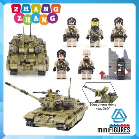 Đồ chơi xếp hình xe tăng T90 Tank Scorpio Decepticon Tank Army Tiger Minifigures Xingbao XB06015