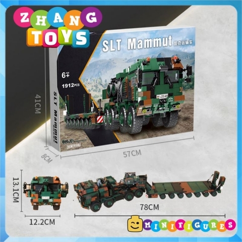 Đồ chơi xếp hình Xe quân sự vận tải hạng nặng SLT Mammut lắp ráp gồm 1912 mảnh ghép Minifigures Xingbao 06046 XB06046