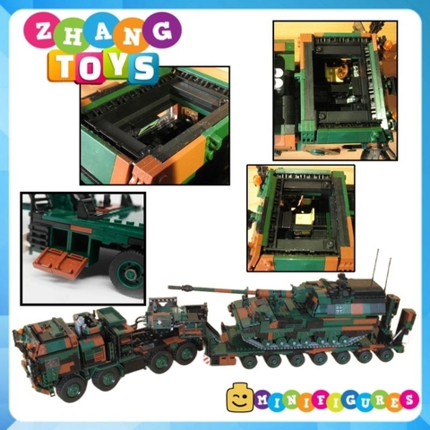 Đồ chơi xếp hình Xe quân sự vận tải hạng nặng SLT Mammut lắp ráp gồm 1912 mảnh ghép Minifigures Xingbao 06046 XB06046
