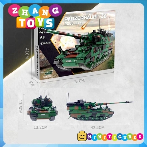 Đồ chơi xếp hình Lựu Pháo tự hành Panzerhaubitze 2000 PZH 2000 lắp ráp 1345 mảnh ghép Minifigures Xingbao 06047 XB06047