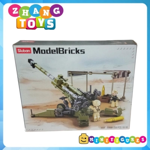 Đồ chơi xếp hình lựu pháo M777 lắp ráp gồm 258 mảnh ghép Minifigures Sluban M38-0890