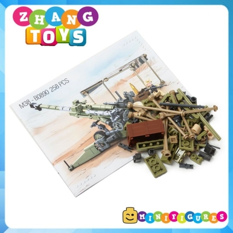 Đồ chơi xếp hình lựu pháo M777 lắp ráp gồm 258 mảnh ghép Minifigures Sluban M38-0890
