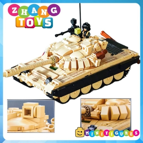 Đồ chơi xếp hình Xe tăng T-72B3 hoặc T-72M1 lắp ráp gồm 770 mảnh ghép Minifigures Sluban M38-B1011