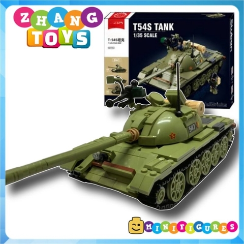 Đồ chơi xếp hình xe tăng T54 T55 lắp ráp gồm 603 mảnh ghép Minifigures Sluban MB38-B1135