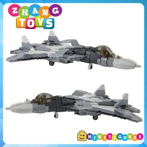 Đồ chơi xếp hình máy bay Tiêm kích Su-57 Flanker lắp ráp gồm 893 mảnh ghép Minifigures Sluban M38-B0986