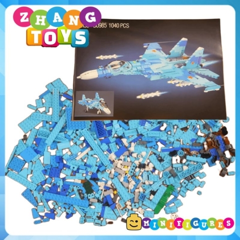 Đồ chơi xếp hình máy bay Tiêm kích Su-27 Flanker Sukhoi lắp ráp 1040 mảnh ghép Minifigures Sluban M38-B0895