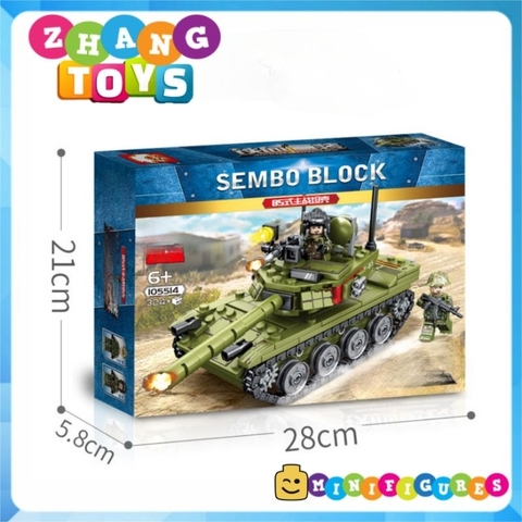 Đồ chơi xếp hình xe tăng T72 gồm 324 mảnh ghép Minifigures Sembo Block SB105514