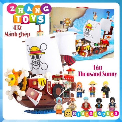 Đồ chơi xếp hình tàu Thounsand Sunny của Luffy trong One Piece đảo hải tặc gồm 432 mảnh ghép Minifigures SY6299