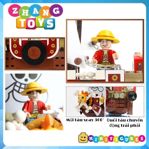 Đồ chơi xếp hình tàu Thounsand Sunny của Luffy trong One Piece đảo hải tặc gồm 432 mảnh ghép Minifigures SY6299