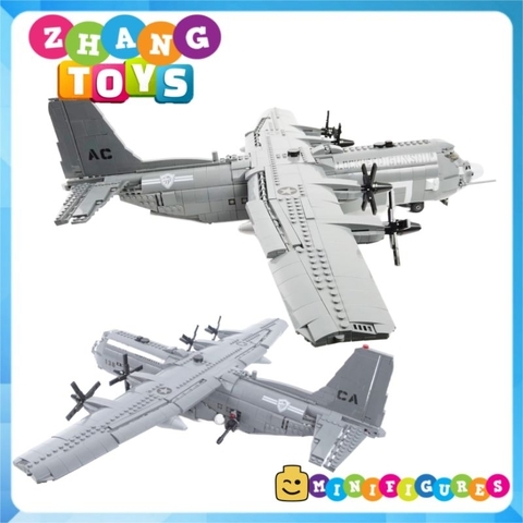 Đồ chơi xếp hình máy bay Vận tải cơ cường kích AC130 Ghostrider Spectre gồm 1718 mảnh ghép Minifigures Xingbao XB06023