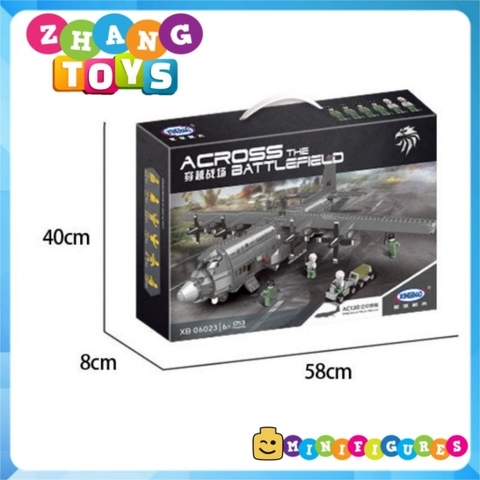 Đồ chơi xếp hình máy bay Vận tải cơ cường kích AC130 Ghostrider Spectre gồm 1718 mảnh ghép Minifigures Xingbao XB06023